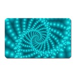 Glossy Pastel Blue Beaded Spiral Fractal Magnet (Rectangular)