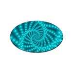 Glossy Pastel Blue Beaded Spiral Fractal Sticker Oval (10 pack)