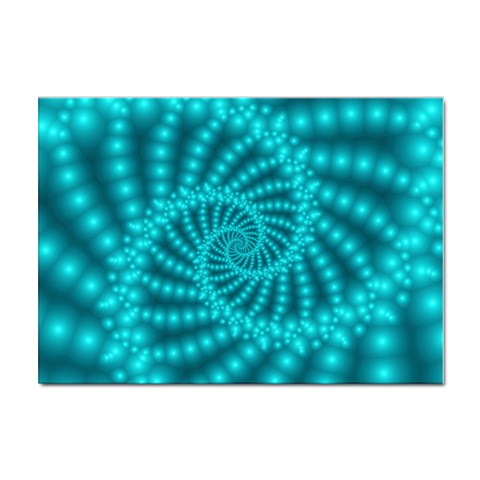 Glossy Pastel Blue Beaded Spiral Fractal Sticker A4 (10 pack) from ArtsNow.com Front