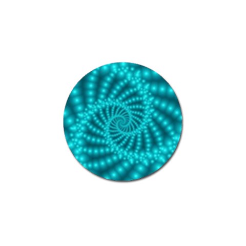 Glossy Pastel Blue Beaded Spiral Fractal Golf Ball Marker from ArtsNow.com Front