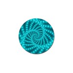 Glossy Pastel Blue Beaded Spiral Fractal Golf Ball Marker