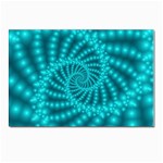 Glossy Pastel Blue Beaded Spiral Fractal Postcard 4  x 6 