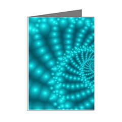 Glossy Pastel Blue Beaded Spiral Fractal Mini Greeting Cards (Pkg of 8) from ArtsNow.com Right