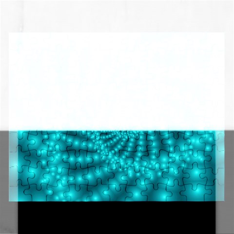 Glossy Pastel Blue Beaded Spiral Fractal Jigsaw Puzzle (Rectangular) from ArtsNow.com Front