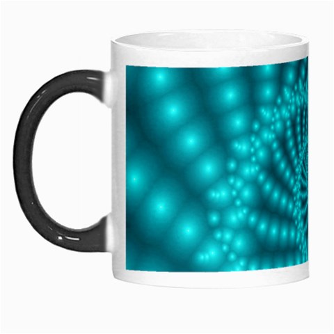 Glossy Pastel Blue Beaded Spiral Fractal Morph Mug from ArtsNow.com Left