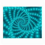 Glossy Pastel Blue Beaded Spiral Fractal Small Glasses Cloth