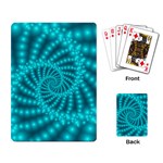 Glossy Pastel Blue Beaded Spiral Fractal Playing Cards Single Design