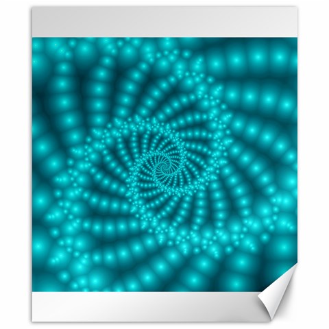 Glossy Pastel Blue Beaded Spiral Fractal Canvas 8  x 10  from ArtsNow.com 8.15 x9.66  Canvas - 1