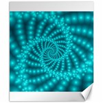 Glossy Pastel Blue Beaded Spiral Fractal Canvas 8  x 10 