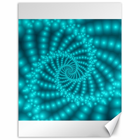 Glossy Pastel Blue Beaded Spiral Fractal Canvas 12  x 16  from ArtsNow.com 11.86 x15.41  Canvas - 1