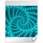 Glossy Pastel Blue Beaded Spiral Fractal Canvas 12  x 16 