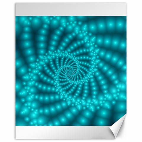 Glossy Pastel Blue Beaded Spiral Fractal Canvas 16  x 20  from ArtsNow.com 15.75 x19.29  Canvas - 1