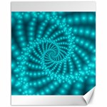 Glossy Pastel Blue Beaded Spiral Fractal Canvas 16  x 20 