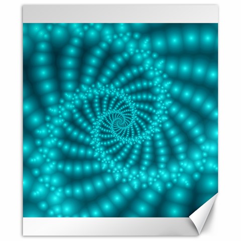 Glossy Pastel Blue Beaded Spiral Fractal Canvas 20  x 24  from ArtsNow.com 19.57 x23.15  Canvas - 1