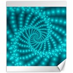 Glossy Pastel Blue Beaded Spiral Fractal Canvas 20  x 24 