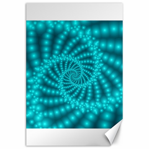 Glossy Pastel Blue Beaded Spiral Fractal Canvas 20  x 30  from ArtsNow.com 19.62 x28.9  Canvas - 1