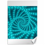 Glossy Pastel Blue Beaded Spiral Fractal Canvas 20  x 30 