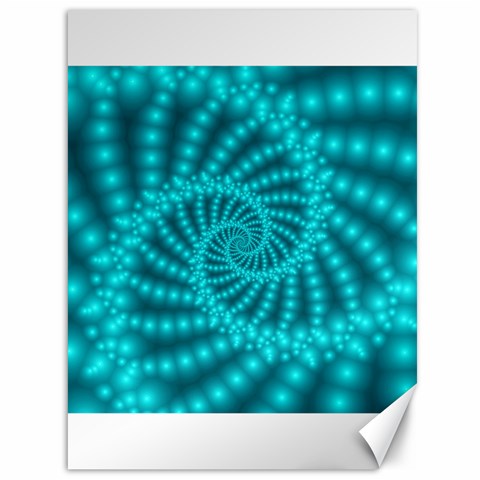 Glossy Pastel Blue Beaded Spiral Fractal Canvas 36  x 48  from ArtsNow.com 35.26 x46.15  Canvas - 1