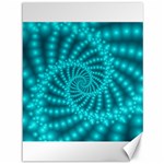 Glossy Pastel Blue Beaded Spiral Fractal Canvas 36  x 48 