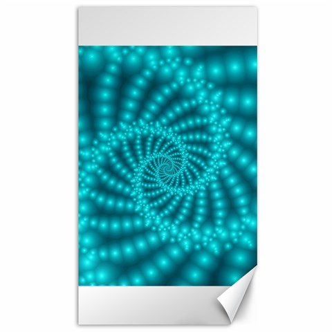 Glossy Pastel Blue Beaded Spiral Fractal Canvas 40  x 72  from ArtsNow.com 39.28 x69.23  Canvas - 1