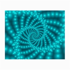 Glossy Pastel Blue Beaded Spiral Fractal Small Glasses Cloth (2 Sides) from ArtsNow.com Front