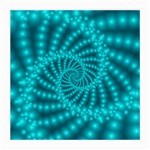 Glossy Pastel Blue Beaded Spiral Fractal Medium Glasses Cloth