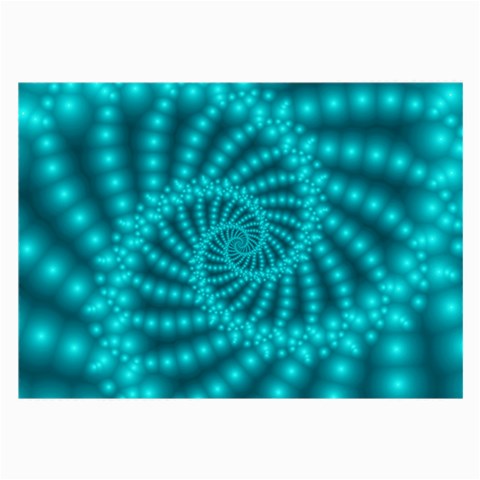 Glossy Pastel Blue Beaded Spiral Fractal Large Glasses Cloth from ArtsNow.com Front