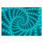 Glossy Pastel Blue Beaded Spiral Fractal Large Glasses Cloth