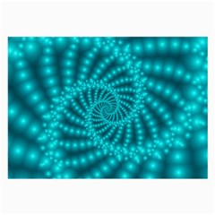 Glossy Pastel Blue Beaded Spiral Fractal Large Glasses Cloth (2 Sides) from ArtsNow.com Front