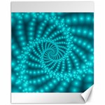 Glossy Pastel Blue Beaded Spiral Fractal Canvas 11  x 14 