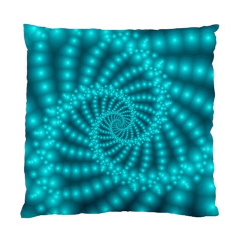 Glossy Pastel Blue Beaded Spiral Fractal Standard Cushion Case (One Side) from ArtsNow.com Front