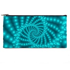 Glossy Pastel Blue Beaded Spiral Fractal Pencil Case from ArtsNow.com Front