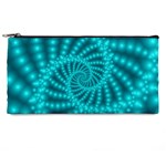 Glossy Pastel Blue Beaded Spiral Fractal Pencil Case