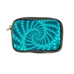 Glossy Pastel Blue Beaded Spiral Fractal Coin Purse