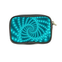 Glossy Pastel Blue Beaded Spiral Fractal Coin Purse from ArtsNow.com Back