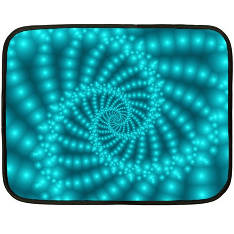 Glossy Pastel Blue Beaded Spiral Fractal Double Sided Fleece Blanket (Mini) from ArtsNow.com 35 x27  Blanket Front