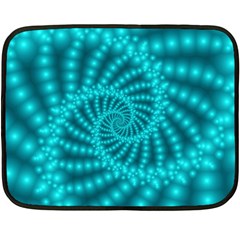 Glossy Pastel Blue Beaded Spiral Fractal Double Sided Fleece Blanket (Mini) from ArtsNow.com 35 x27  Blanket Front