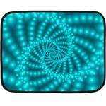 Glossy Pastel Blue Beaded Spiral Fractal Double Sided Fleece Blanket (Mini)