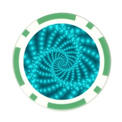 Glossy Pastel Blue Beaded Spiral Fractal Poker Chip Card Guard (10 pack) from ArtsNow.com Back