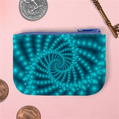 Glossy Pastel Blue Beaded Spiral Fractal Mini Coin Purse from ArtsNow.com Back