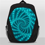 Glossy Pastel Blue Beaded Spiral Fractal Backpack Bag