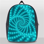 Glossy Pastel Blue Beaded Spiral Fractal School Bag (XL)