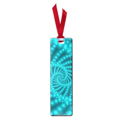 Glossy Pastel Blue Beaded Spiral Fractal Small Book Mark from ArtsNow.com Front