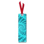 Glossy Pastel Blue Beaded Spiral Fractal Small Book Mark