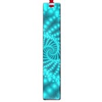 Glossy Pastel Blue Beaded Spiral Fractal Large Book Mark