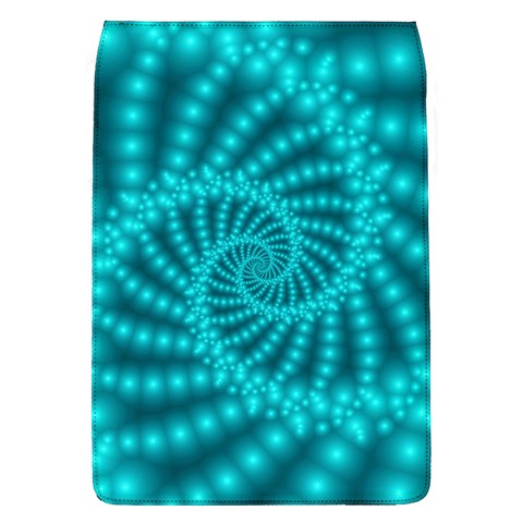 Glossy Pastel Blue Beaded Spiral Fractal Removable Flap Cover (L) from ArtsNow.com Front