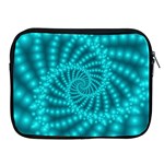 Glossy Pastel Blue Beaded Spiral Fractal Apple iPad 2/3/4 Zipper Case