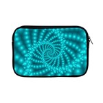 Glossy Pastel Blue Beaded Spiral Fractal Apple iPad Mini Zipper Case