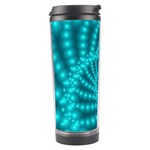 Glossy Pastel Blue Beaded Spiral Fractal Travel Tumbler