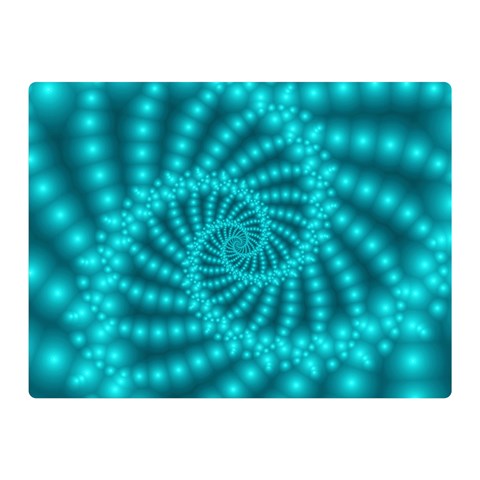 Glossy Pastel Blue Beaded Spiral Fractal Double Sided Flano Blanket (Mini) from ArtsNow.com 35 x27  Blanket Front